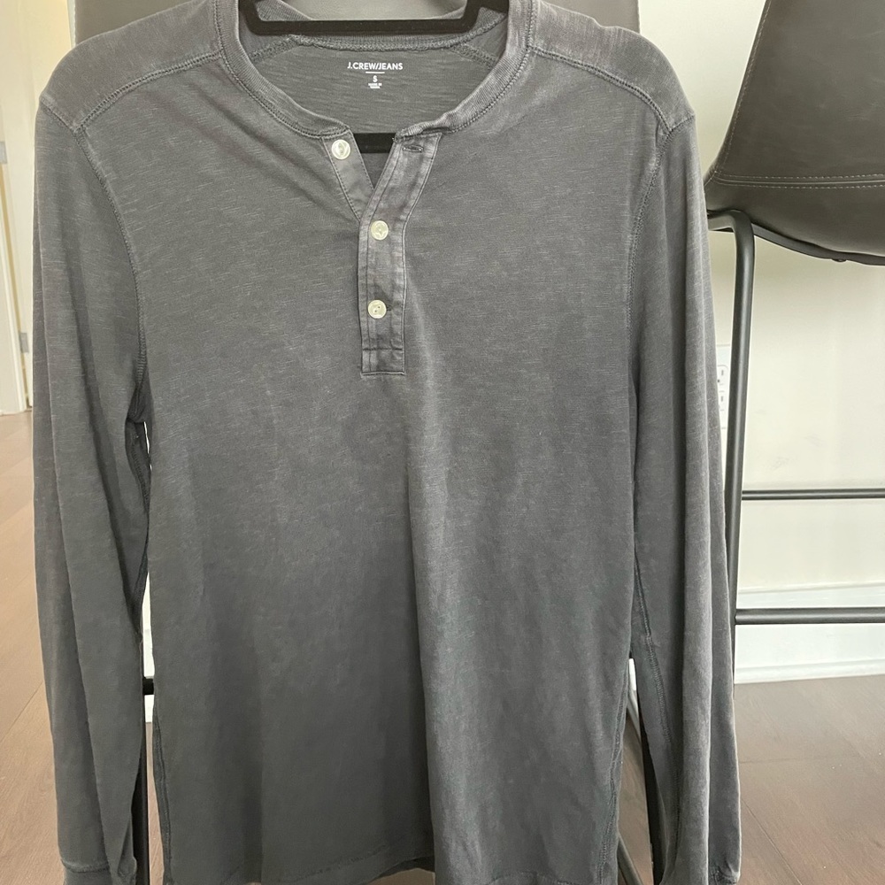 J CREW grey mens Henley size small